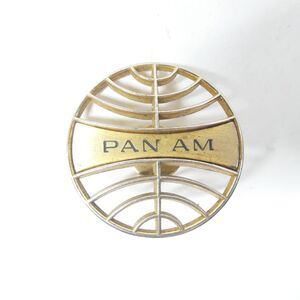 Pan Am Airlines Stewardess Hat Badge Pin Gold Vintage PAA Round Cutout